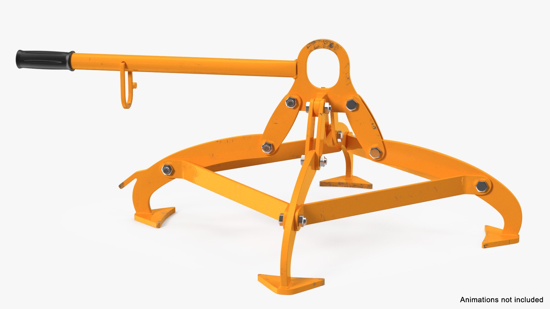 Vertical Drum Lifting Tongs Rigged 3D model preview