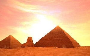 3D model egyptian pyramids sphinxes ancient