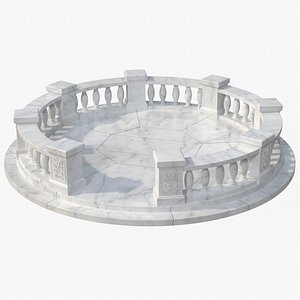 marble balustrade 3D model