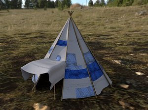 3D tent camping model