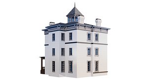 Classic Three-Story Mansion with Tower - 3D Exterior Model 3D model