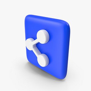 Share Symbol Blue 3D model