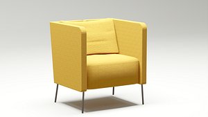 Modern Chic Yellow Armchair 3D