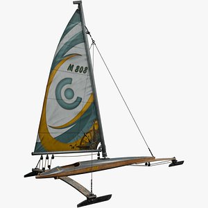 sailboat PBR 4k highdetails Low-poly model