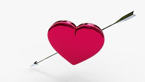 Heart with Arrow  for Valentine day 3D model
