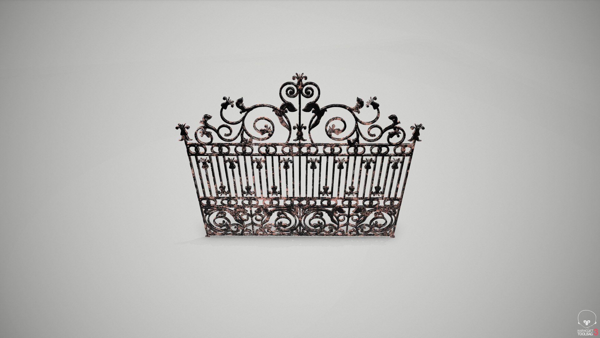 3d Ornate Wrought Iron Fence Design 6 Model Turbosquid 2114301