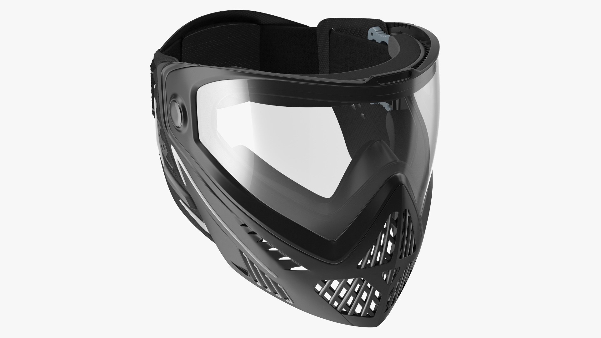 Airsoft Full Face Mask Black 3D model preview