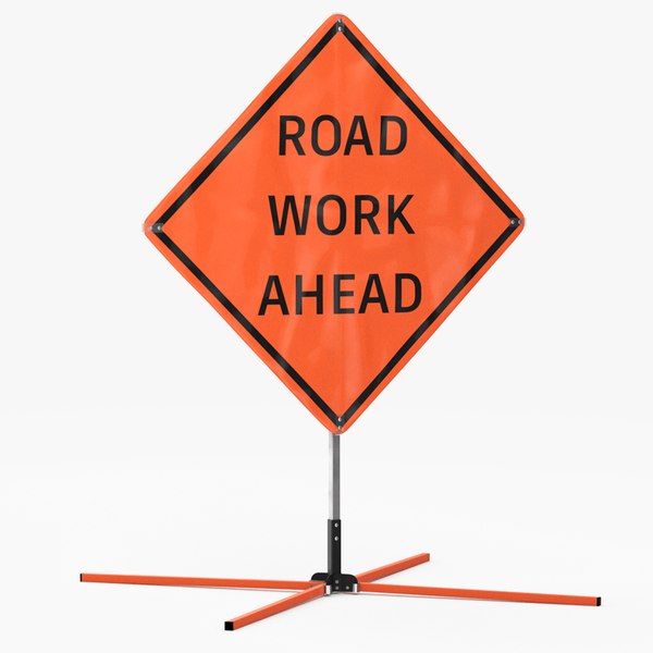 modelo 3d Road Work Ahead Traffic Control Sign - TurboSquid 2011366