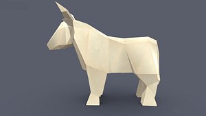 3D Paper Bull low poly