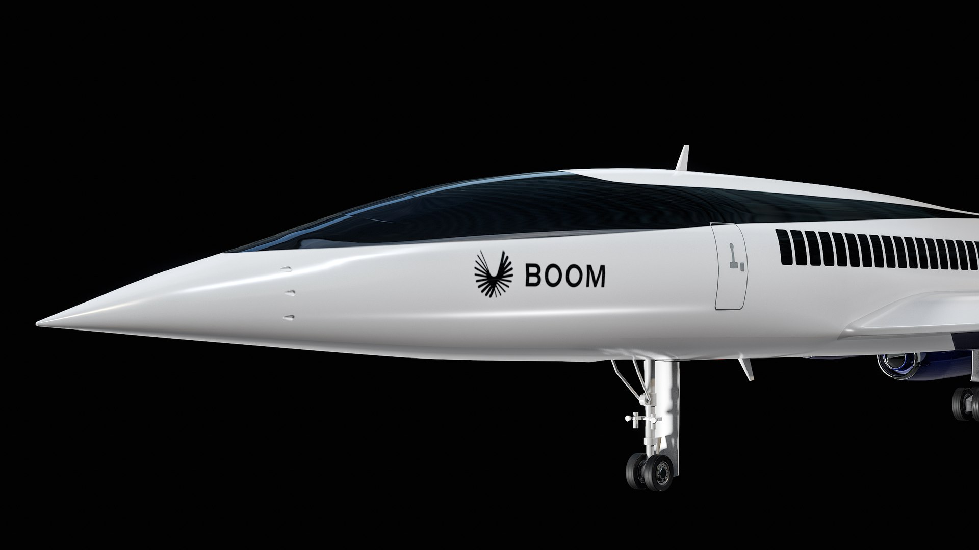 Boom Overture Supersonic Plane United Airlines Edition PBR 3D Model ...