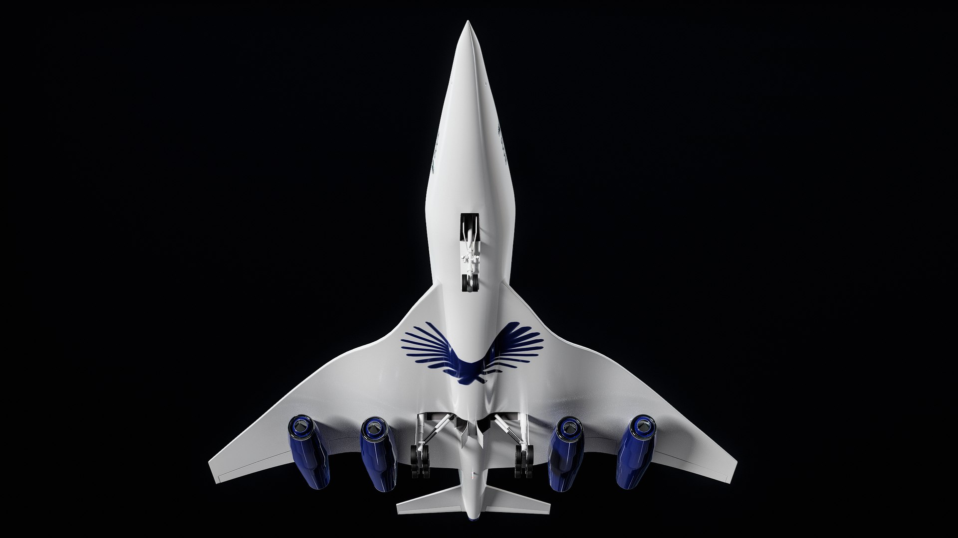 Boom Overture Supersonic Plane United Airlines Edition PBR 3D Model ...
