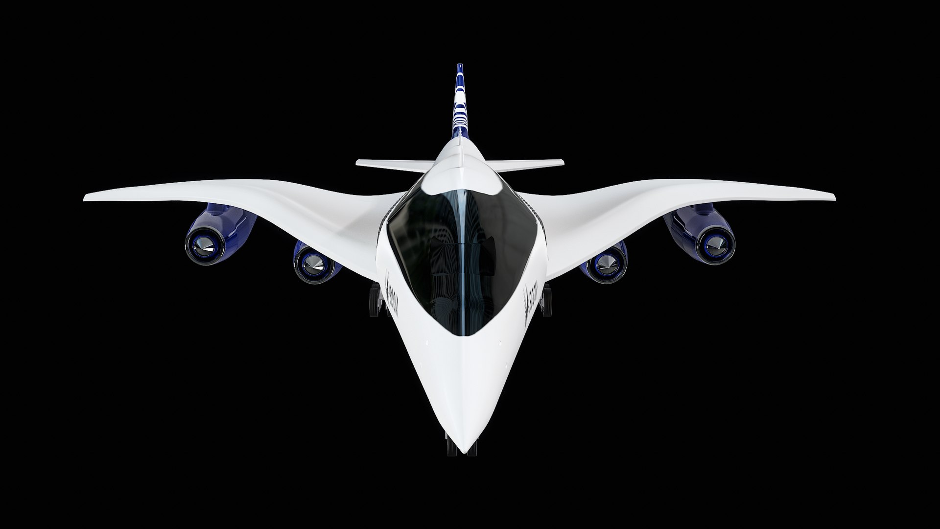 Boom Overture Supersonic Plane United Airlines Edition PBR 3D Model ...