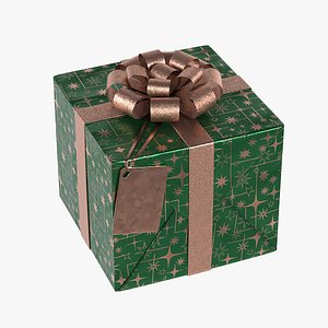 Gift Box Label Green