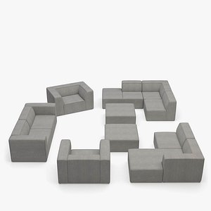 3d boconcept carmo based sectional sofa
