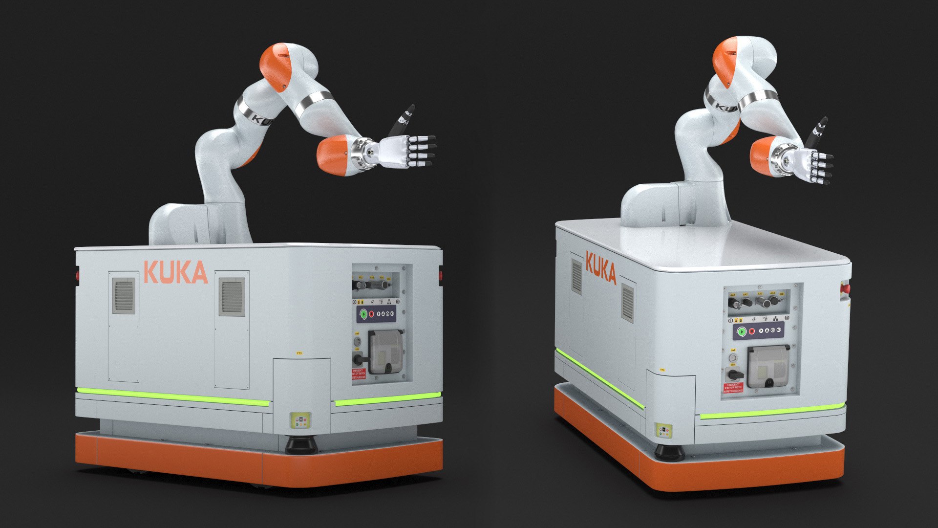 Mobile Robot KUKA And Dexterous Hand Rigged For Maya 3D Model ...