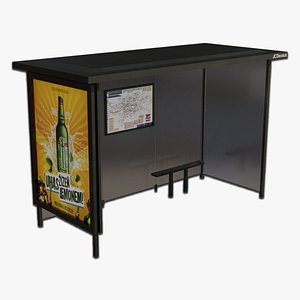 Low Poly Realistic Bus Stop