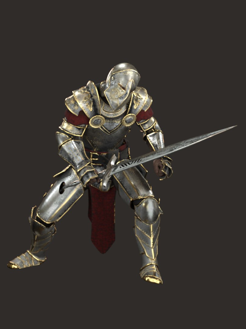 Realistic Rigged Warrior Medieval Knight Plate Armor Character 3D Model ...