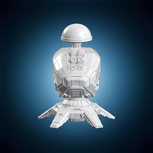 3D Futuristic Automated Turret 3D Print Model