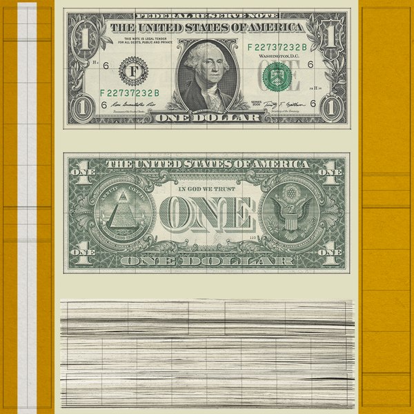 modelo 3d Pilas agrupadas de billetes de 1 dólar - TurboSquid 1972265