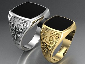 mens ring with black onyx Two  options