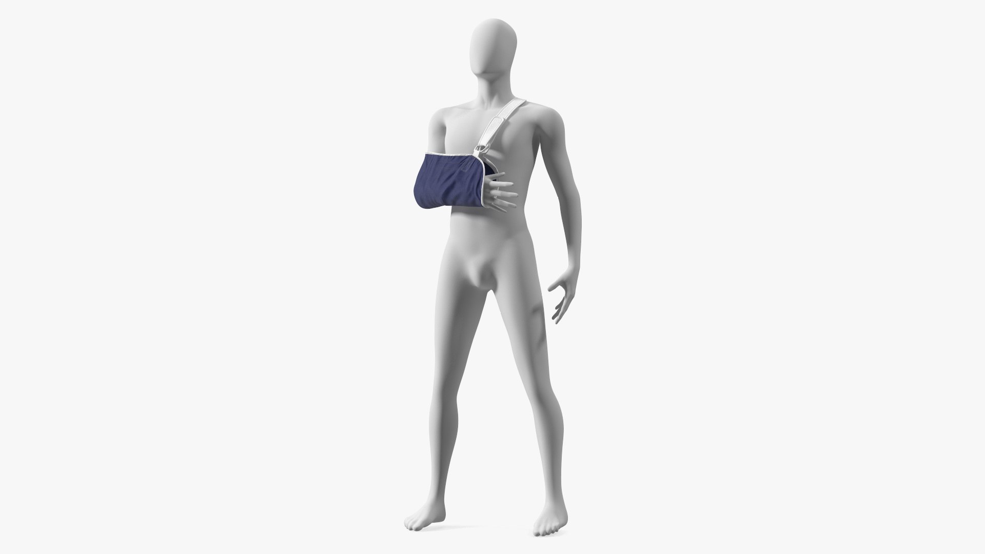 Arm Sling Bandage Right Hand Blue 3D model preview