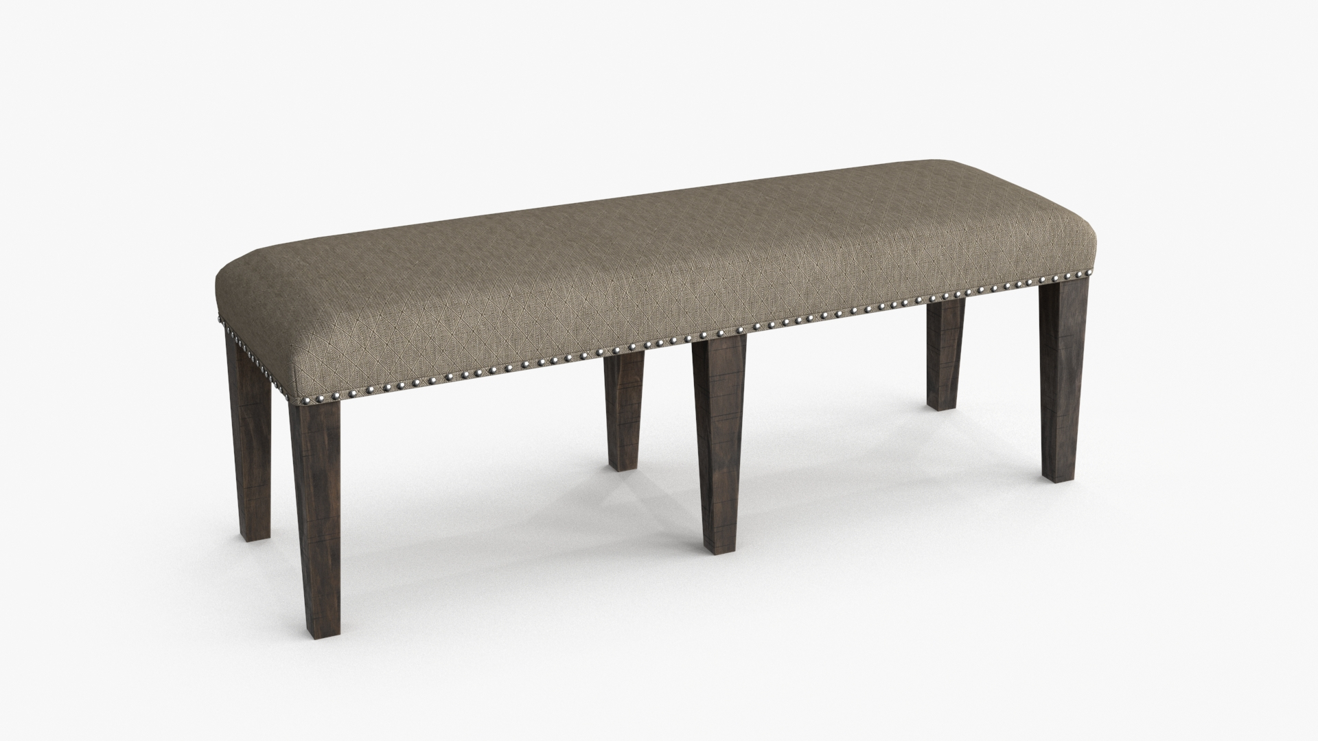 Backless Upholstered Dining Bench Oak 3D Model TurboSquid 2128521