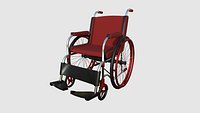 Wheelchair 02 Red - Character Design Accessory Inclusive