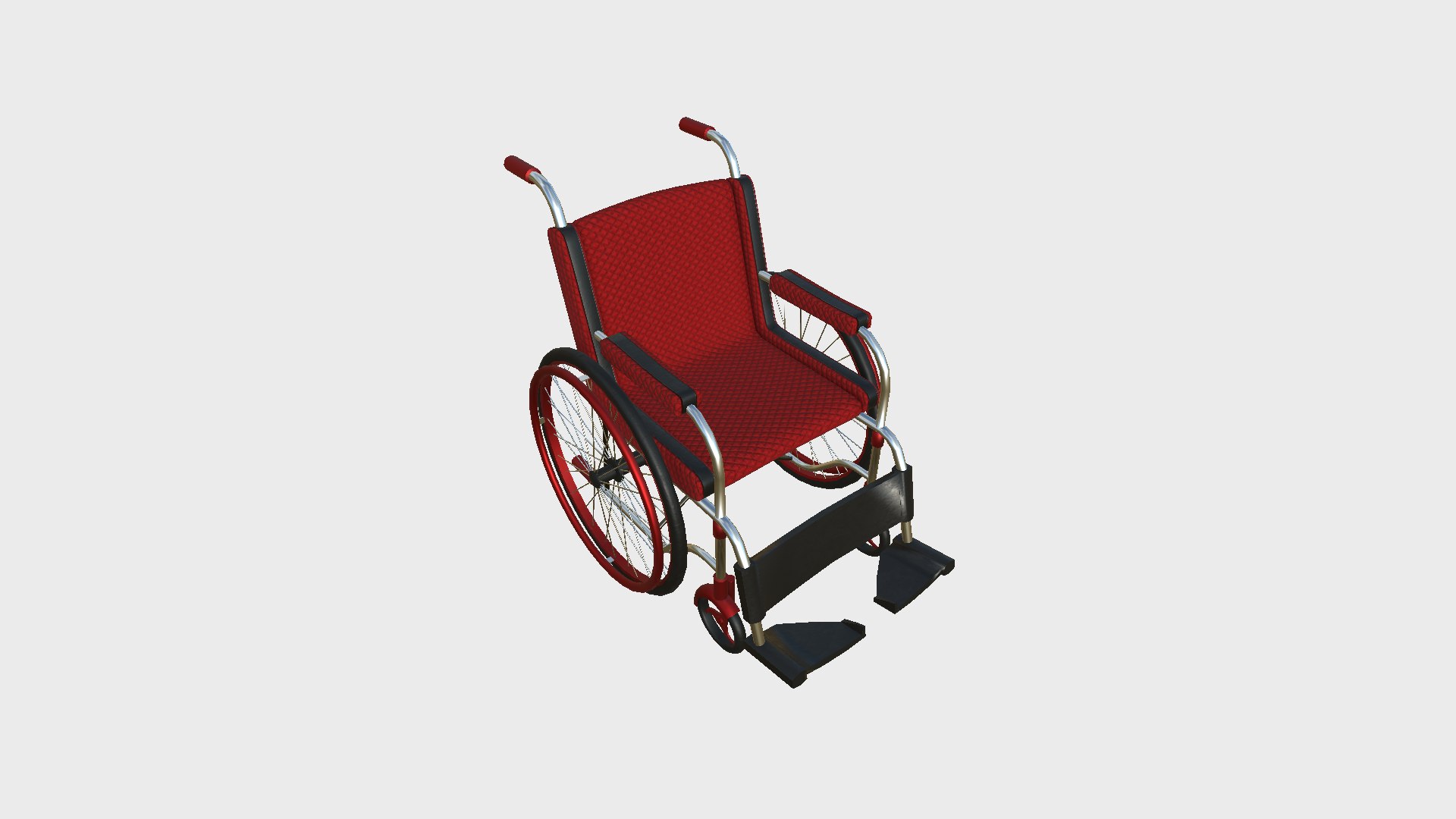 Wheelchair 02 Red - Character Design Accessory Inclusive Model ...