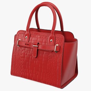 3D alligator women handbag red leather