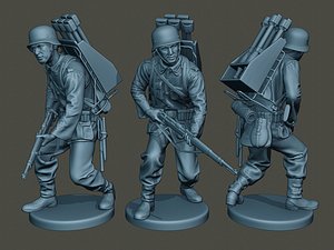 3D german soldier ww2 action