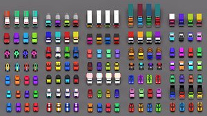 3D model Vehicle 3D Model Pack STL Low Poly Cars Trucks Buses