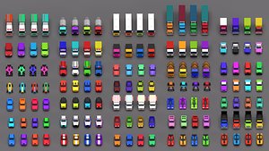 Vehicle 3D Model Pack STL Low Poly Cars Trucks Buses