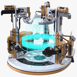 Sci Fi Operating Teleportation Station