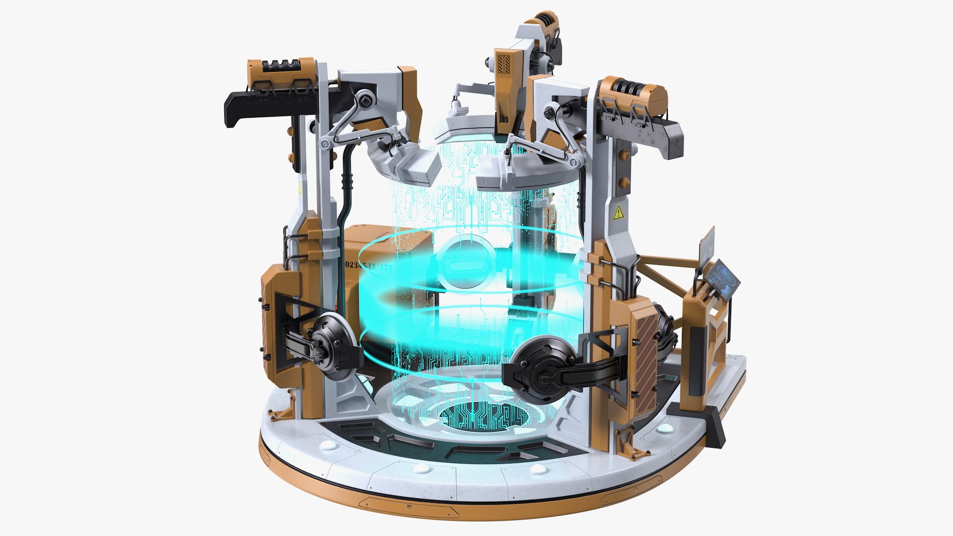 Sci Fi Operating Teleportation Station 3D model preview