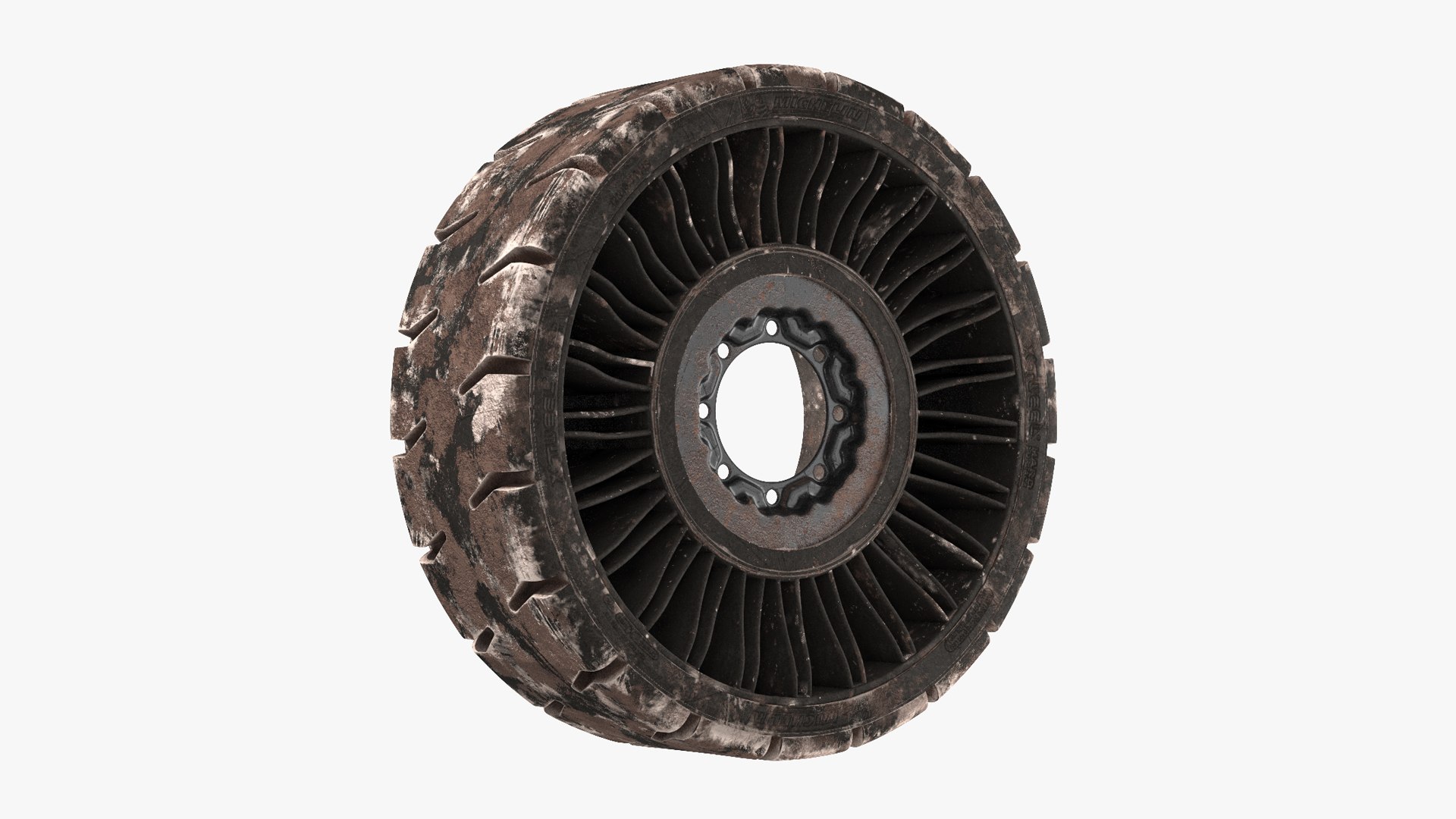 Hard Surface Tire Michelin X Tweel Dirty 3D model preview