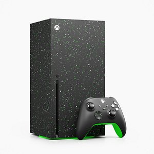 Xbox Series X Console and Controller Galaxy Black 3D model