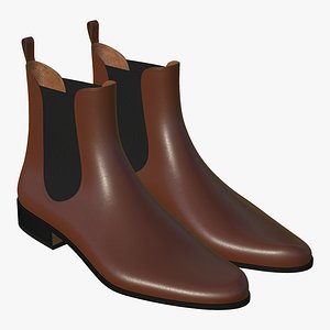 Leather Boots Brown 3D model