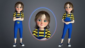 Cartoon Girl - Stylish Rigged Character model