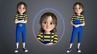 Cartoon Girl - Stylish Rigged Character