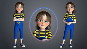Cartoon Girl - Stylish Rigged Character