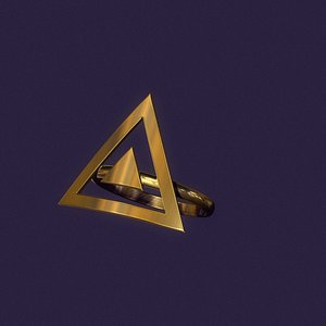 3D Triangle ring for gold and silver casting