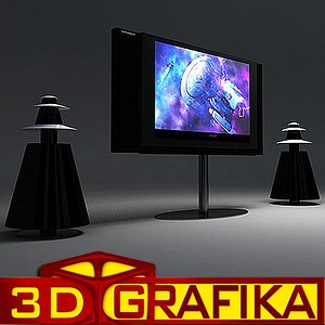 LCD TV with speakers