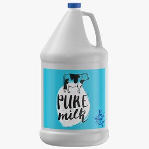 3d plastic 3 litre milk bottle