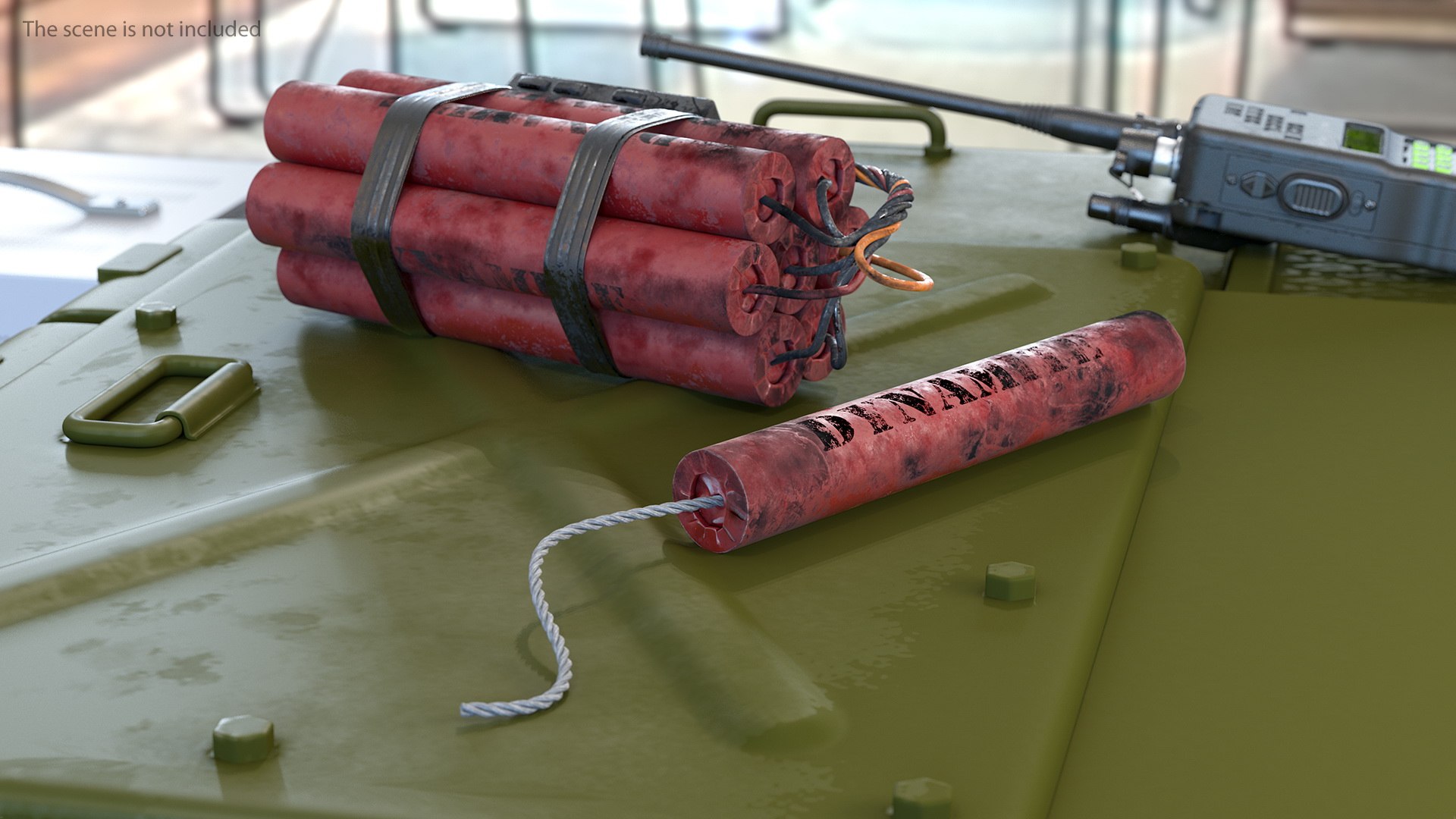 Stick of Dynamite Dirty 3D model preview