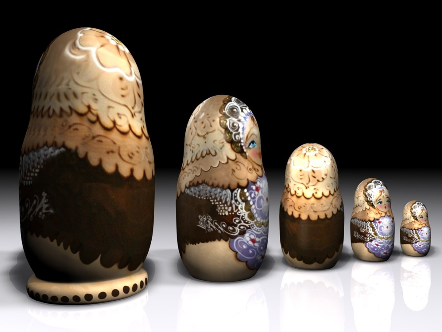 3d model matrioshka nesting dolls