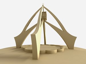 dubai clock tower 3d model