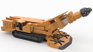 Mining and Tunneling Roadheader 3D model