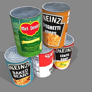 3D cans polys food model