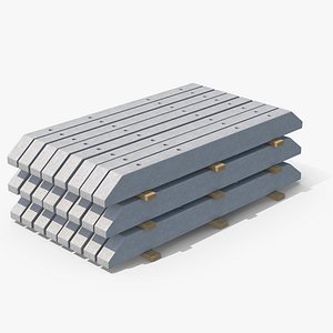 3D Stacked Concrete Spur  Slabs model