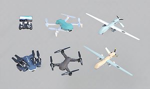 Quadcopter Drones Collection Aircraft Drone 3D model